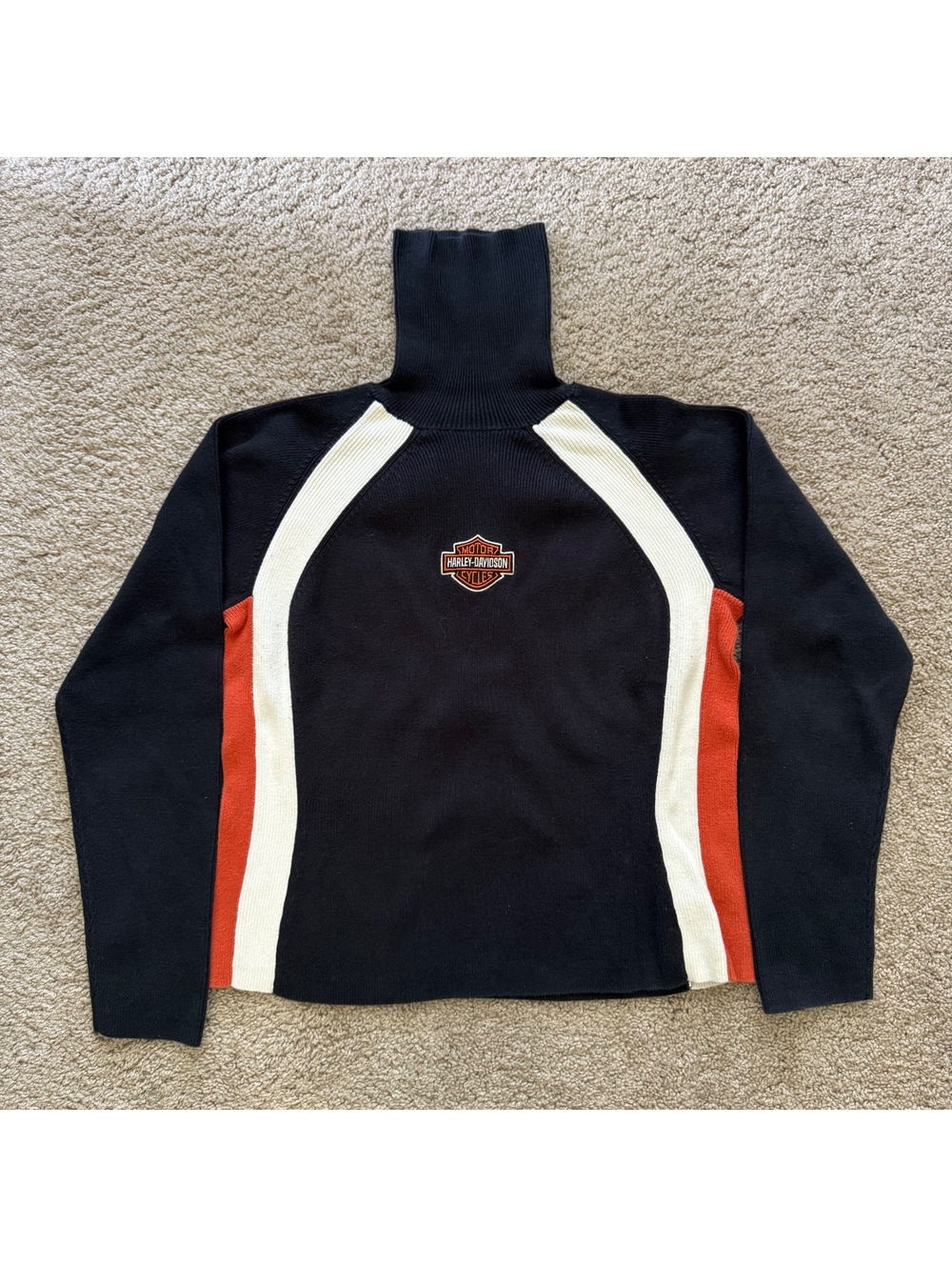 Harley Davidson Motorcycles Women’s Size XL Ribbed Cotton Turtleneck Sweater